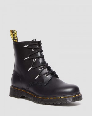 Dr Martin Martens 1460 Alien Hardware Leather Lace Up Boots (Danuibo) Boots Black | UZ24-H8SI