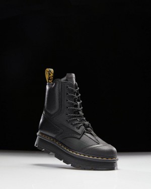 Dr Martin Martens 1460 Beta Zebzag Platform Boots (Lunar+Sorento+Hub Ripstop) Platforms Boots Black | EZ02-X6LN