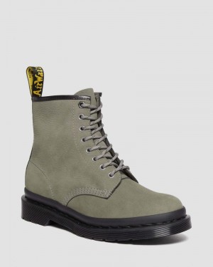 Dr Martin Martens 1460 Milled Nubuck Leather Lace Up Boots (Milled Nubuck Wp) Boots Nickel Grey | AN81-G8RU