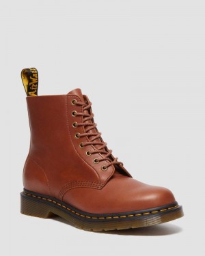 Dr Martin Martens 1460 Pascal Carrara Leather Lace Up Boots (Carrara) Boots Saddle Tan | RF39-H5SJ