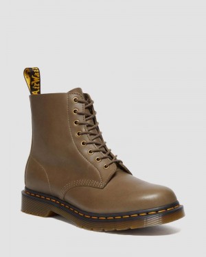 Dr Martin Martens 1460 Pascal Carrara Leather Lace Up Boots (Carrara) Boots Olive | UY71-K5YL