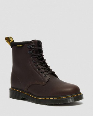 Dr Martin Martens 1460 Pascal Warmwair Leather Lace Up Boots (Valor Wp) Boots Dark Brown | YK14-X7MI