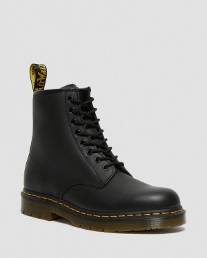 Dr Martin Martens 1460 Slip Resistant Leather Lace Up Boots (Industrial Full Grain) Boots Black | IN55-W2JP