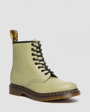 Dr Martin Martens 1460 Smooth Leather Lace Up Boots (Smooth Leather) Boots Pale Olive | XC67-Q7TB