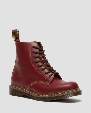 Dr Martin Martens 1460 Vintage Made in England Lace Up Boots (Quilon) Boots Red | IY09-S8VN