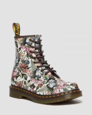 Dr Martin Martens 1460 - English Garden Leather Lace Up Boots (Backhand) Boots Multi | FF44-E9VN