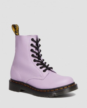 Dr Martin Martens 1460 - Pascal Black Eyelet Lace Up Boots (Virginia) Boots Lilac | FT97-L7HC