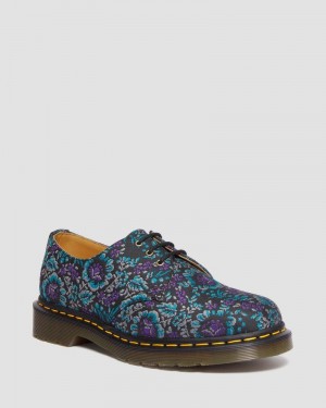 Dr Martin Martens 1461 Floral Jacquard Oxord Shoes (Floral Jacquard) Shoes Black/purple | DP07-X0TH