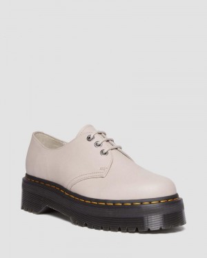 Dr Martin Martens 1461 II Pisa Leather Platform Shoes (Pisa) Platforms Shoes Vintage Taupe | CT11-B6GX