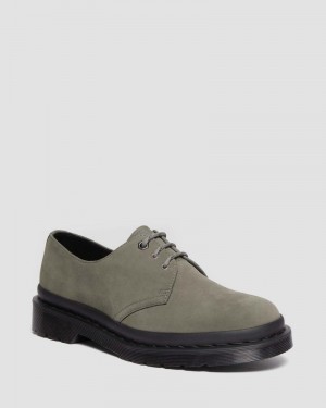 Dr Martin Martens 1461 Milled Nubuck Oxford Shoes (Milled Nubuck Wp) Shoes Nickel Grey | VX66-I2QE