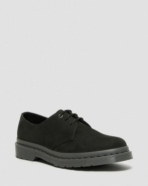 Dr Martin Martens 1461 Mono Milled Nubuck Leather Oxford Shoes (Milled Nubuck Wp) Shoes Black | BH65-B8SY