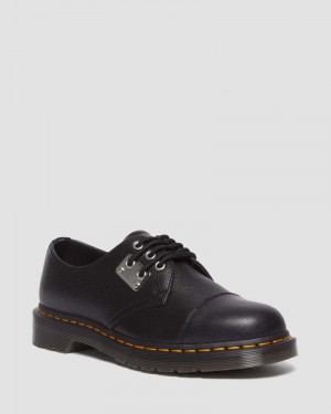 Dr Martin Martens 1461 Toe Plate Lunar Leather Oxford Shoes (Milled Nappa) Shoes Black | FX75-B2CV