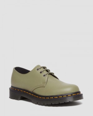 Dr Martin Martens 1461 - Virginia Leather Oxford Shoes (Virginia) Shoes Muted Olive | AK58-E8UC