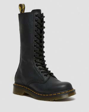 Dr Martin Martens 1B99 Virginia Leather Mid Calf Boots (Virginia) Boots Black | JK39-D8SR