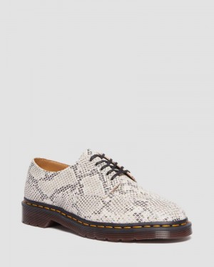 Dr Martin Martens 2046 Snake Print Suede Oxford Shoes (Python Print Suede) Shoes Sand / Black | MN11-H7NV