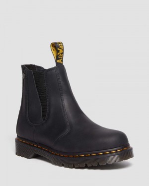 Dr Martin Martens 2976 Alternative Full Grain Leather Chelsea Boots (Waxed Full Grain) Shoes Black | DU21-Y1KG