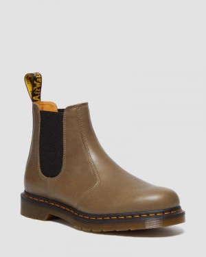 Dr Martin Martens 2976 Carrara Leather Chelsea Boots (Carrara) Boots Olive | CC79-Y7WN