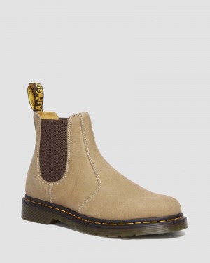 Dr Martin Martens 2976 Tumbled Nubuck Leather Chelsea Boots (Tumbled Nubuck) Boots Savannah Tan | NT08-X4JV