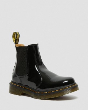 Dr Martin Martens 2976 - Patent Leather Chelsea Boots (Patent Leather) Boots Black | GN34-J8JV