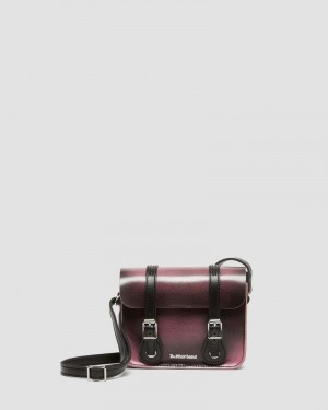 Dr Martin Martens 7 Inch Distressed Leather Crossbody Bag (Two Tone Rub Off+Kiev) Bags & Backpacks Black+Fondant Pink | AY35-H0WF