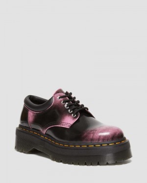 Dr Martin Martens 8053 Distressed Leather Platform Casual Shoes (Arcadia) Shoes Black / Pink | YY30-T2GV