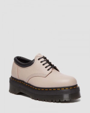 Dr Martin Martens 8053 Pisa Leather Platform Casual Shoes (Pisa) Platforms Shoes Vintage Taupe | IA78-D1SJ