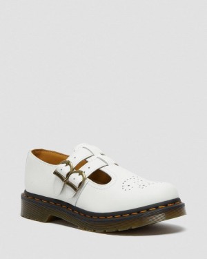 Dr Martin Martens 8065 Smooth Leather Mary Jane Shoes (Smooth Leather) Shoes White | TH09-C8LC