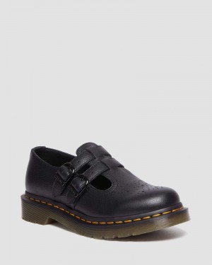 Dr Martin Martens 8065 Virginia Leather Mary Jane Shoes (Virginia) Shoes Black | LL65-X9FO