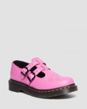 Dr Martin Martens 8065 Virginia Leather Mary Jane Shoes (Virginia) Shoes Thrift Pink | IN45-E1YA