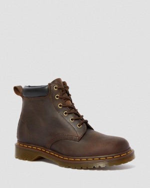 Dr Martin Martens 939 Ben Boot Crazy Horse Leather Lace Up Boots (Crazy Horse) Boots Brown | EW82-Y1JO