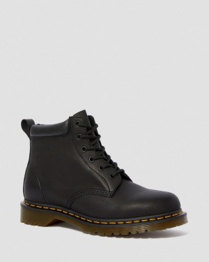 Dr Martin Martens 939 Ben Boot Leather Lace Up Boots (Greasy) Boots Black | QA11-O8FW