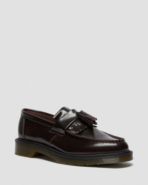 Dr Martin Martens Adrian Arcadia Leather Tassel Loafers (Arcadia) Shoes Cherry Red | AW37-S0BX