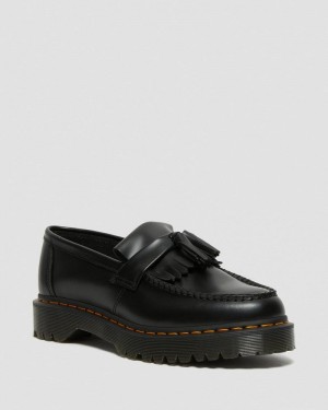 Dr Martin Martens Adrian Bex Smooth Leather Tassel Loafers (Smooth Leather) Platforms Black | NM89-Z4DF