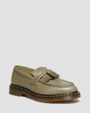 Dr Martin Martens Adrian Carrara Leather Tassel Loafers (Carrara) Shoes Olive | TP04-A3RZ