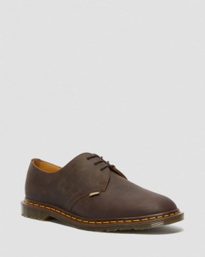 Dr Martin Martens Archie II JJJJound Crazy Horse Leather Lace Up Shoes (Crazy Horse) Shoes Dark Brown | DI72-O9CS