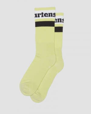 Dr Martin Martens Athletic Logo Organic Cotton Blend Socks (Cotton Blend) Socks Lime Green | XU78-J4QH