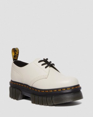 Dr Martin Martens Audrick Nappa Leather Platform Shoes (Nappa Lux) Platforms Shoes Cobblestone Grey | OG10-U9QD