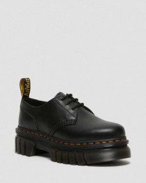 Dr Martin Martens Audrick Nappa Leather Platform Shoes (Nappa Lux) Platforms Shoes Black | UG41-P0AM