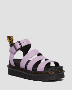 Dr Martin Martens Blaire - Pisa Leather Strap Sandals (Pisa) Platforms Sandals Lilac | ZW28-W6MB