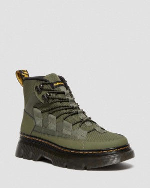 Dr Martin Martens Boury Leather Casual Boots (Ajax+Extra Tough 50/50) Boots Khaki Green | PP25-Y6IS