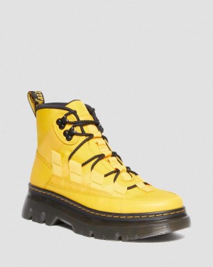 Dr Martin Martens Boury Nylon & Leather Casual Boots (Cyclone Nylon+Lapstone) Boots Yellow | HT40-M3OM