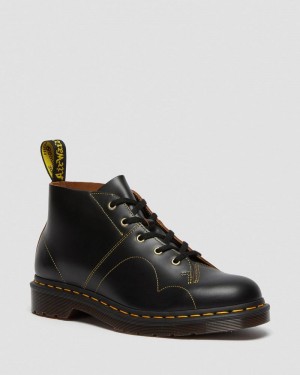 Dr Martin Martens Church Vintage Monkey Boots (Vintage Smooth) Boots Black | TE24-H9UO