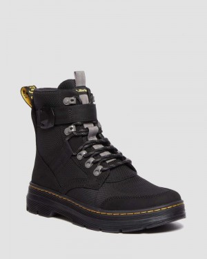 Dr Martin Martens Combs Tech II Fleece-Lined Casual Boots (Buffbuck Two Tone Nylon) Boots Black | DL78-R6AR