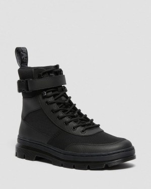 Dr Martin Martens Combs Tech Poly Casual Boots (Element Poly Rip Stop) Boots Black | JY42-N7OV