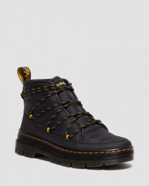 Dr Martin Martens Combs - Padded Casual Boots (Rubberised Leather+Warm Quilted) Boots Black | JQ41-F5XG