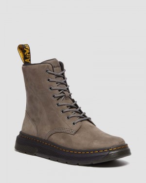 Dr Martin Martens Crewson Nubuck Leather Everyday Boots (Buffbuck) Boots Gunmetal | KG23-W6BH