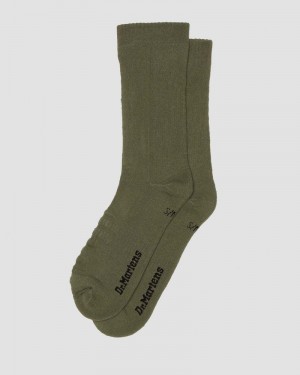 Dr Martin Martens Double Doc Cotton Blend Socks (Cotton Blend) Socks Muted Olive | BK44-W7VT