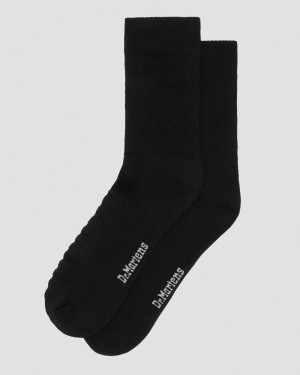 Dr Martin Martens Double Doc Cotton Blend Socks (Cotton Blend) Socks Black | DZ76-A7JV