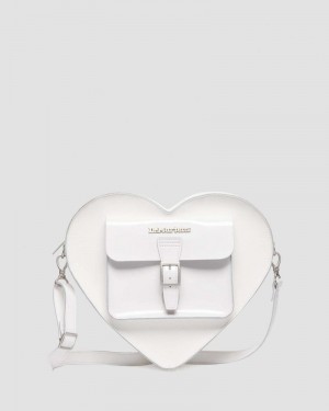 Dr Martin Martens Heart Shaped Leather Backpack (Kiev) Bags & Backpacks White | XB63-N6MU