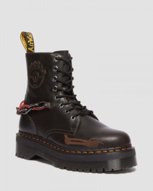 Dr Martin Martens Jadon Boot WB Mad Max Leather Platforms (Orleans) Platforms Boots Dark Taupe | PH24-N9DG